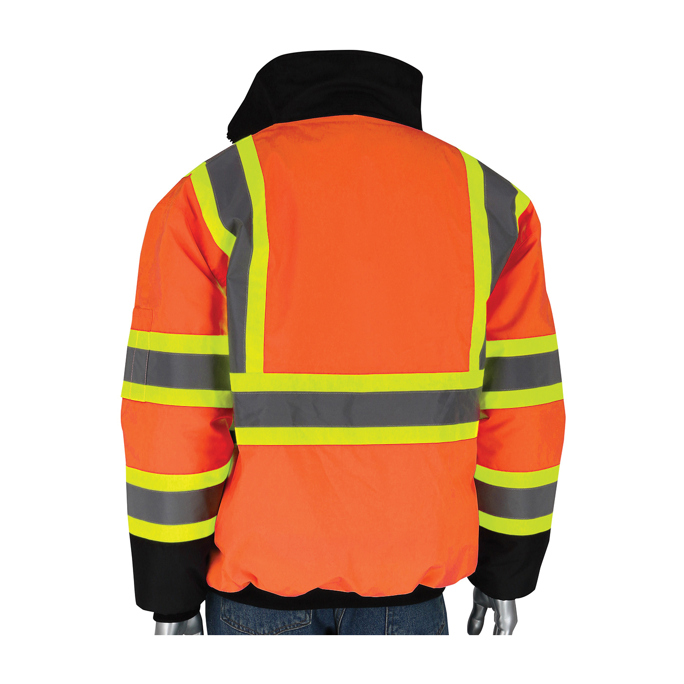 JACKET B BK/HI-VIZ ORN 300D POLYEST 74IN