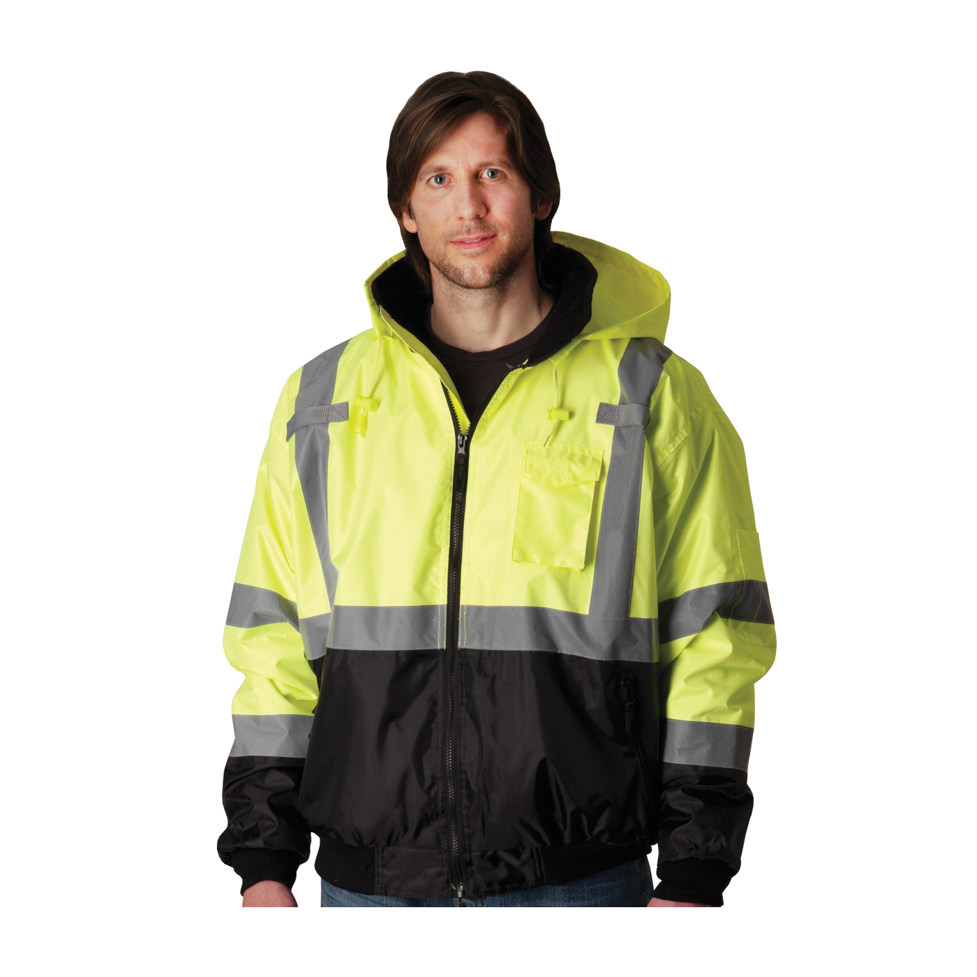 JACKET B UNISEX M HI-VIZ LIME YEL 54IN