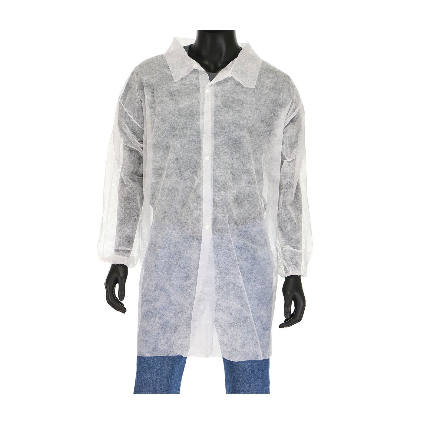 COAT LAB 2XL WHT SPUNBOND PP 39-1/2IN