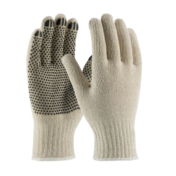 GLOVES PRP GENL CTD L PVC BK/NAT PVC