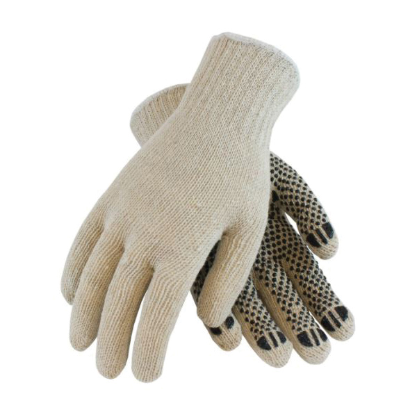 GLOVES PRP GENL CTD L PVC BK/NAT PVC