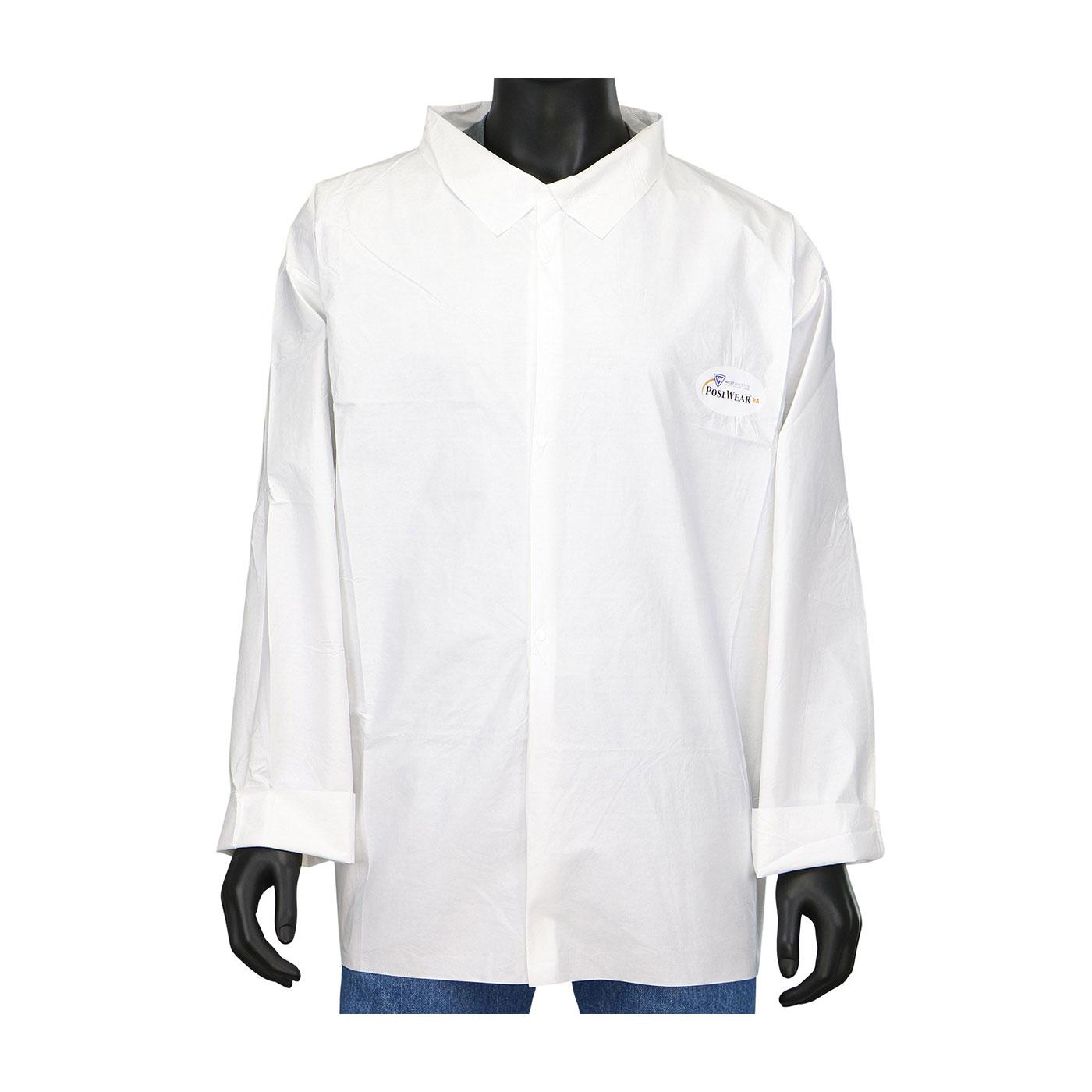 SHIRT PROT 3XL WHT SNAP FR 34IN