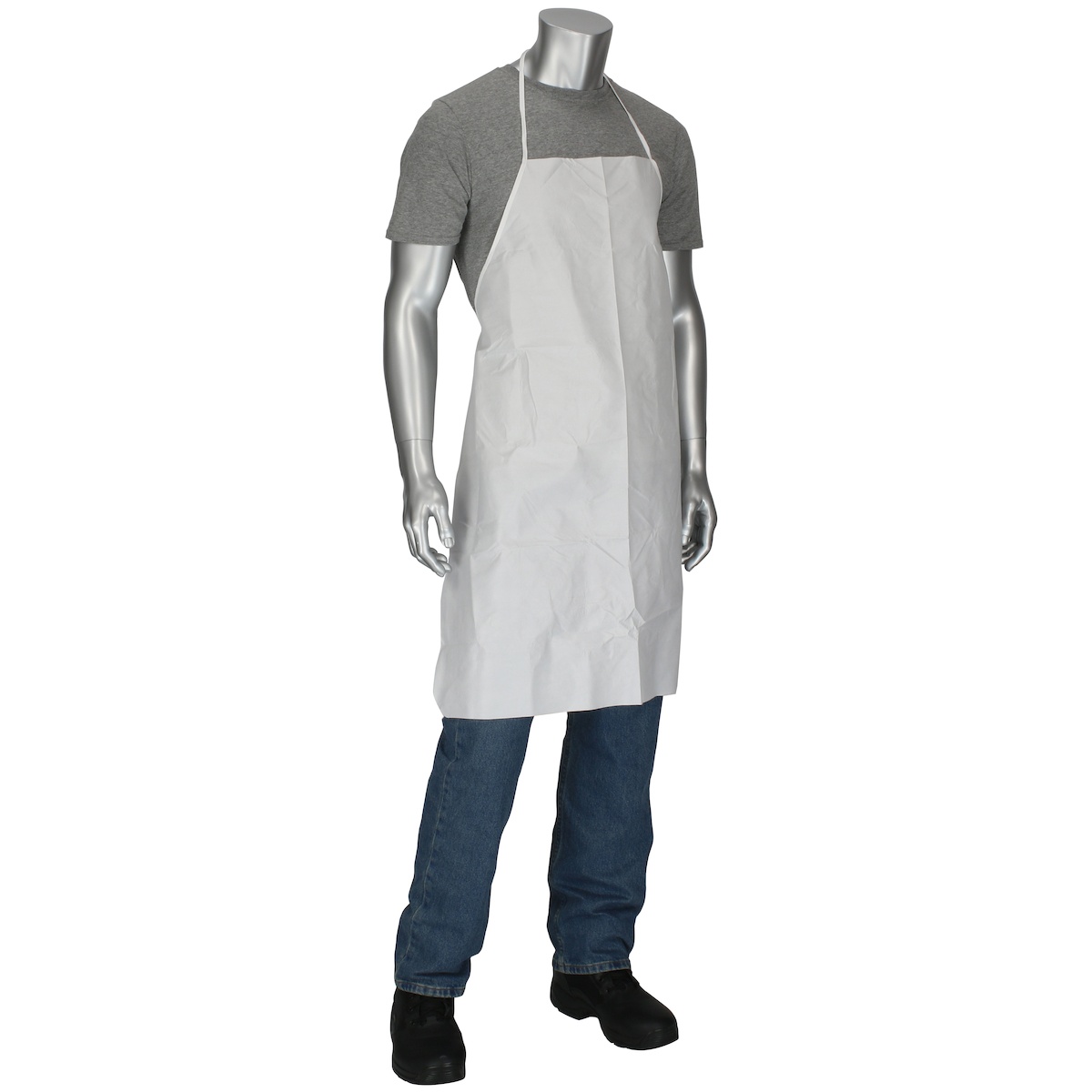 APRON BIB UNIV WHT PP 36IN 28IN TIE WTR