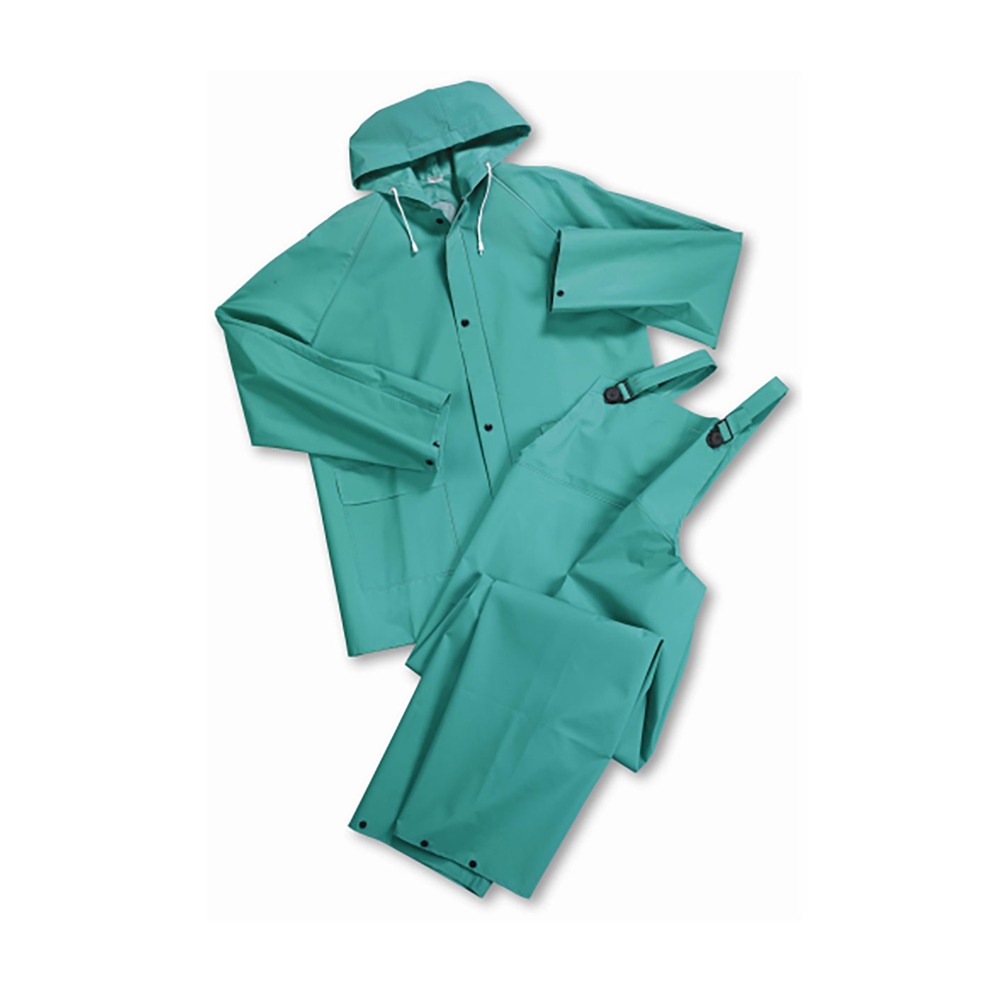 RAINSUIT 2XL GRN POLYEST/PVC ATTACHED