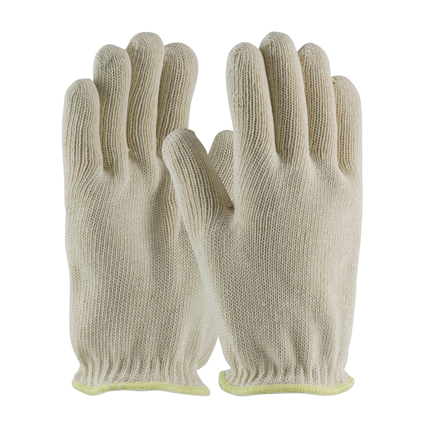GLOVES MILL HOT L COTTON WHT/YEL UNLINED