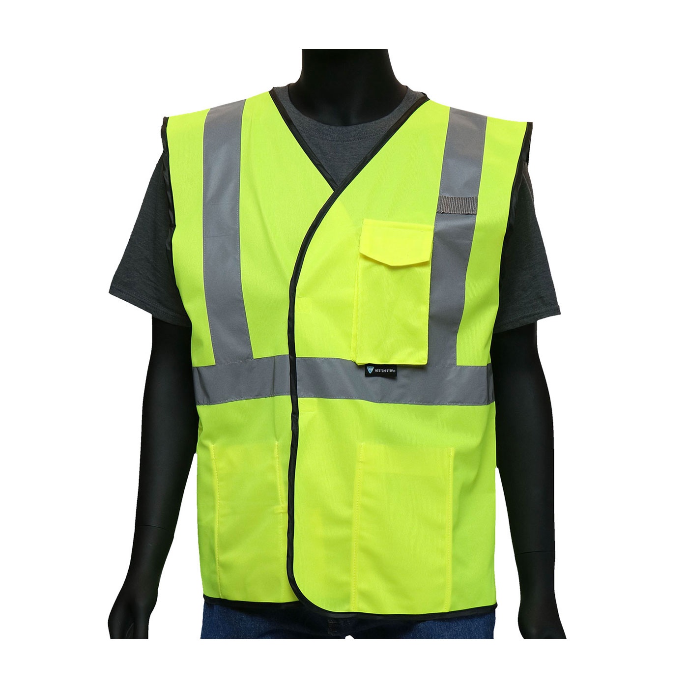 VEST SAF 2XL HI-VIZ GRN/BK 29IN
