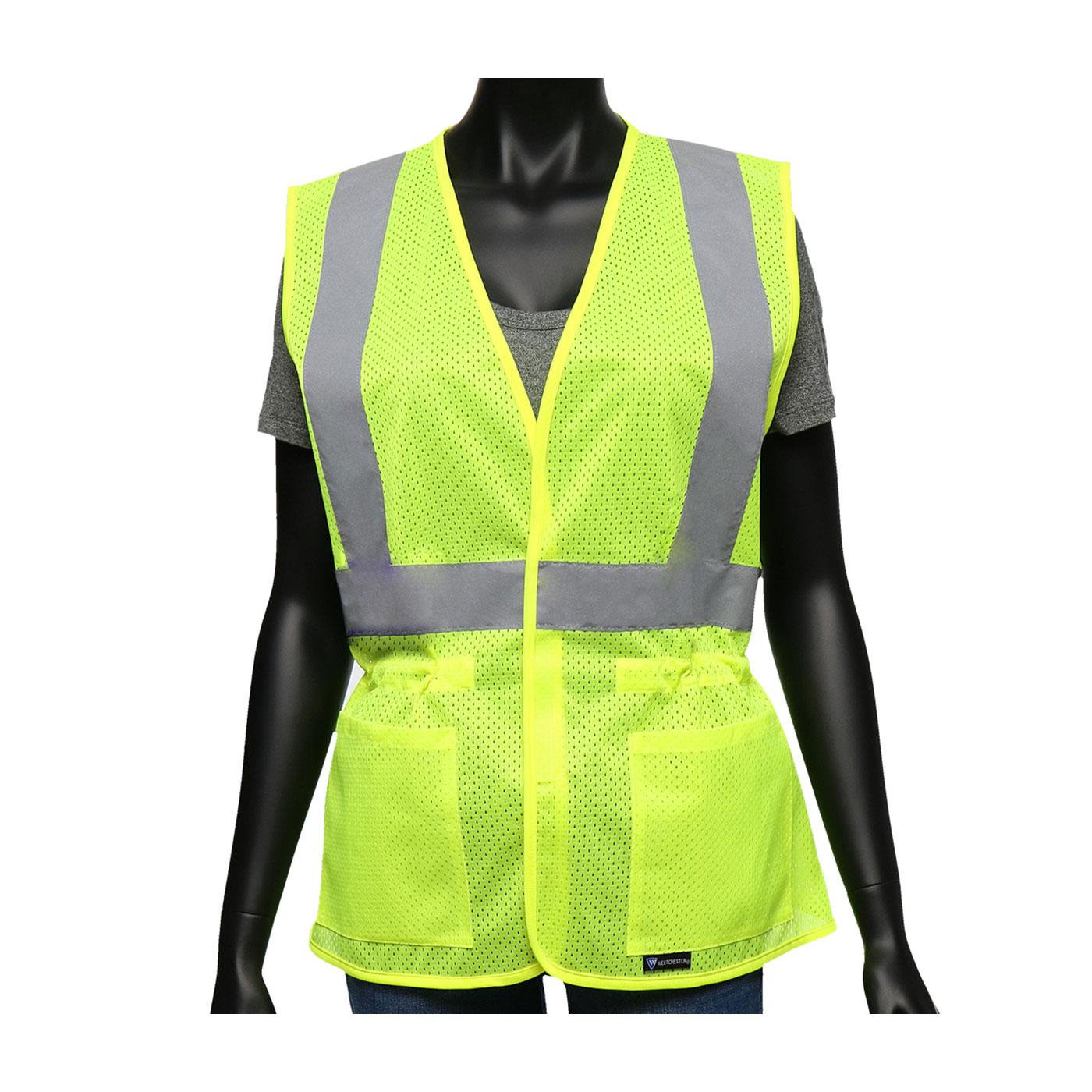 VEST SAF L/XL HI-VIZ GRN POLYEST MESH