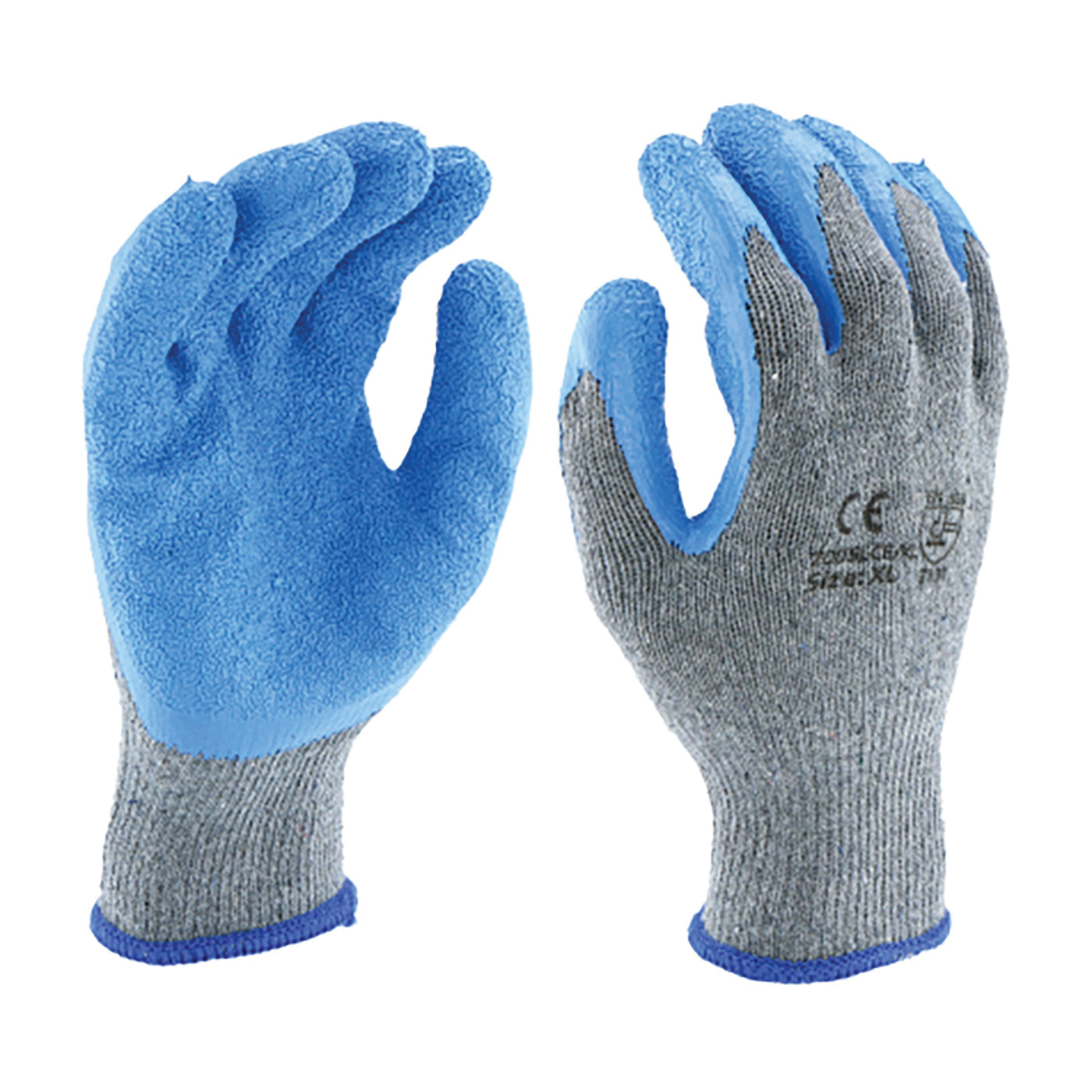 GLOVES PRP GENL CTD/WORK S LATEX BL/GRA