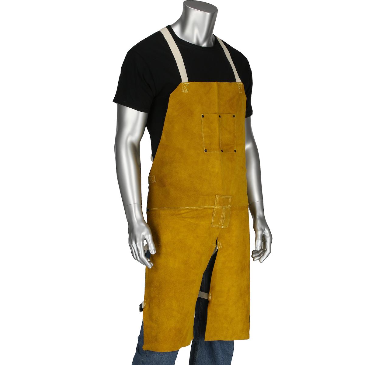 APRON WELDING 36IN 24IN KEVLAR/LTHR YEL