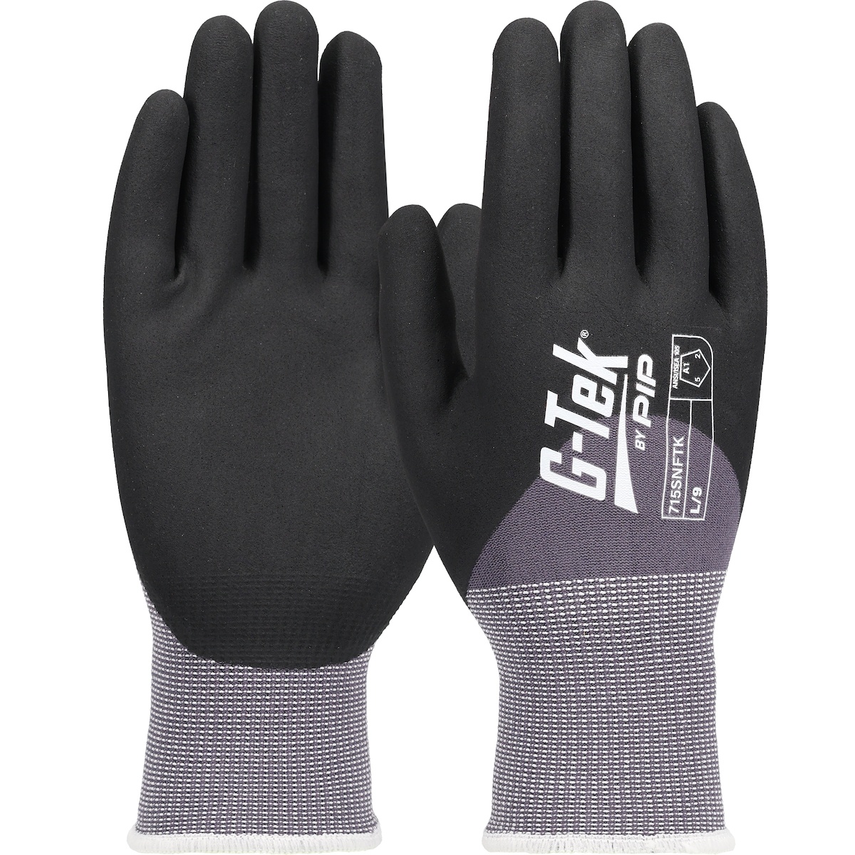 GLOVES PRP GENL CTD/WORK 2XL NYL BK/GRA