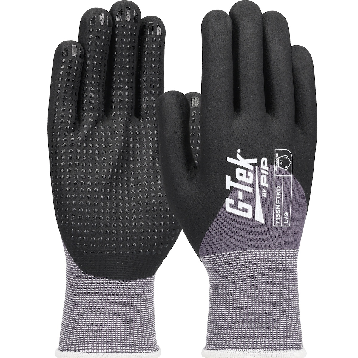 GLOVES PRP GENL CTD/WORK 2XL NYL BK/GRA