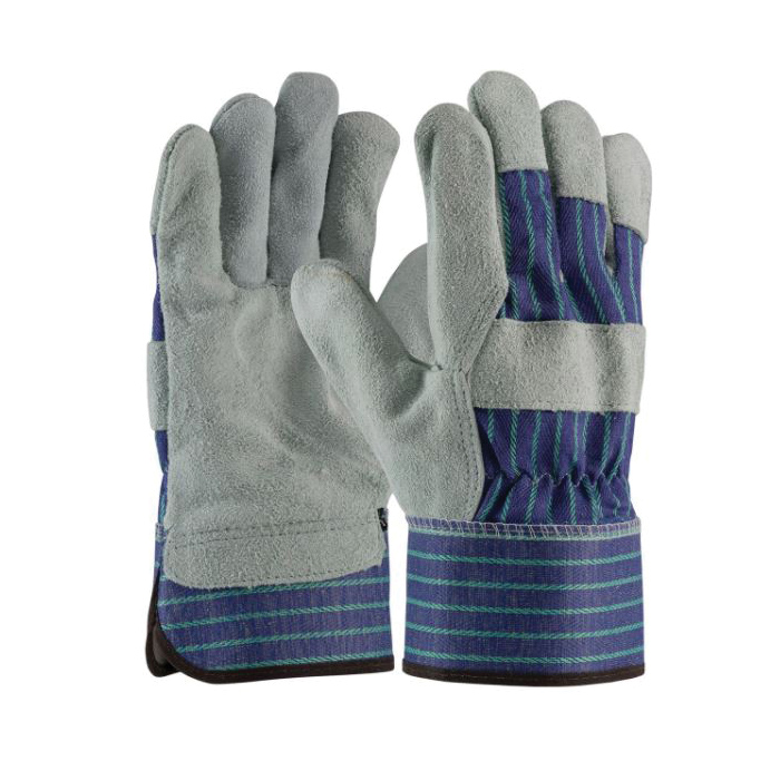 GLOVES PRP GENL LTHR PALM M BL/GRN/WHT