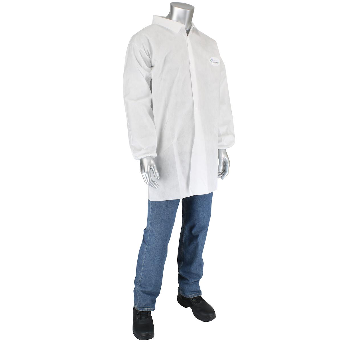COAT DISPOSABLE LAB 2XL WHT SMS 50G