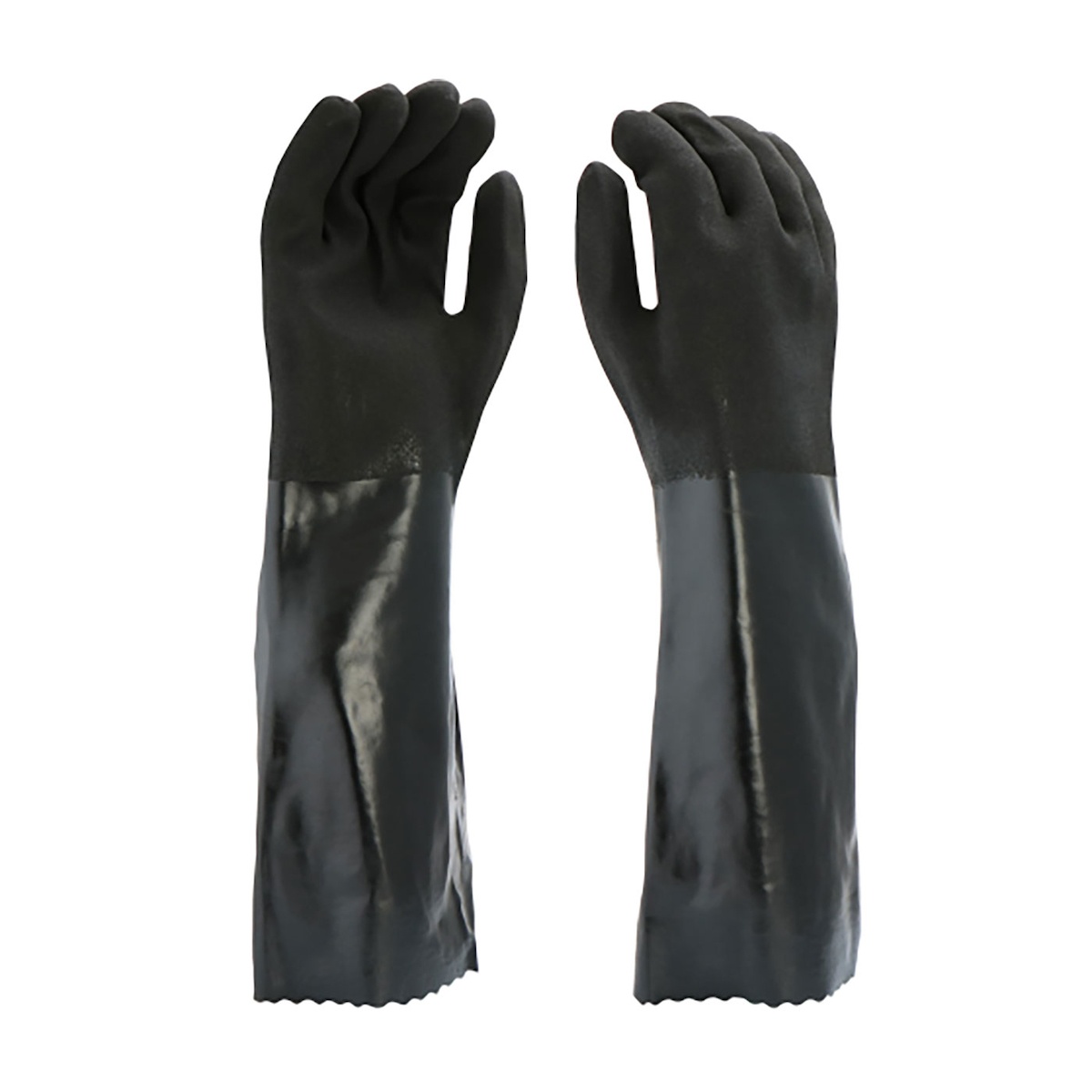 GLOVES CHEMICAL RESISTANT L PVC BK RGH