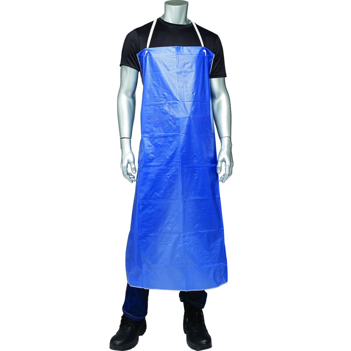 APRON BIB BL VINYL 45IN 35IN WAIST TIE