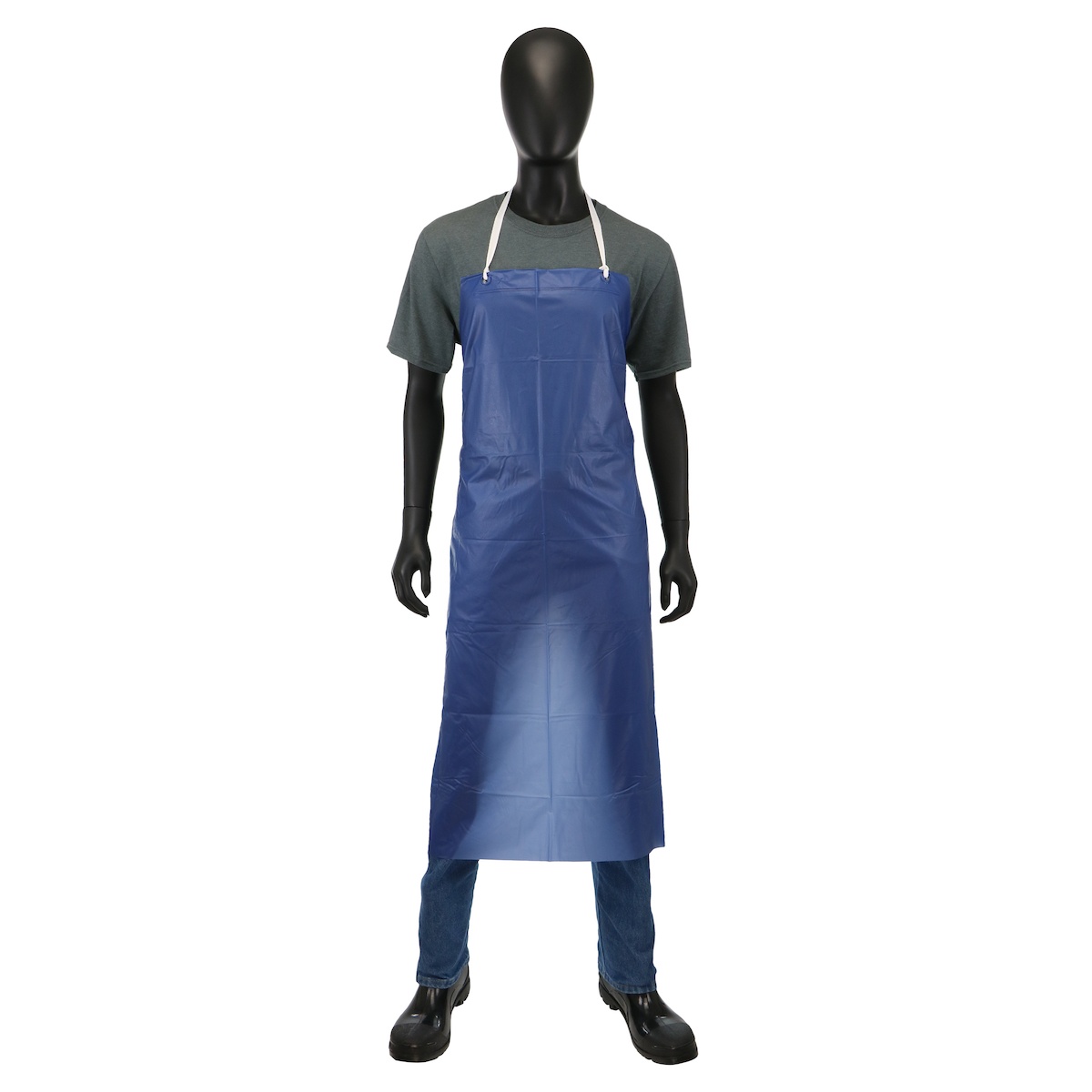 APRON BIB BL VINYL 45IN 35IN WAIST TIE