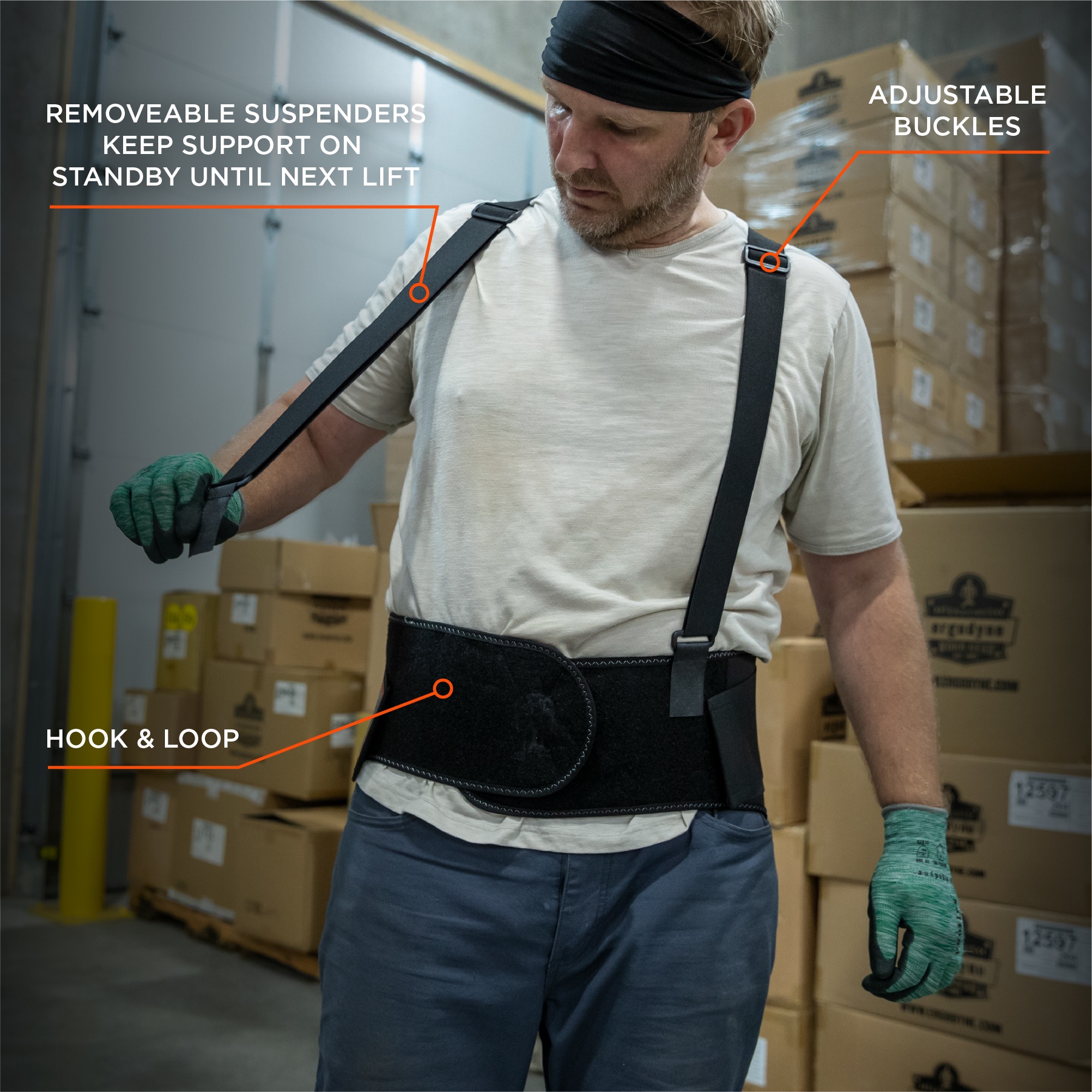 SUPPORT BK STANDARD M 30-34IN 9INW BLK