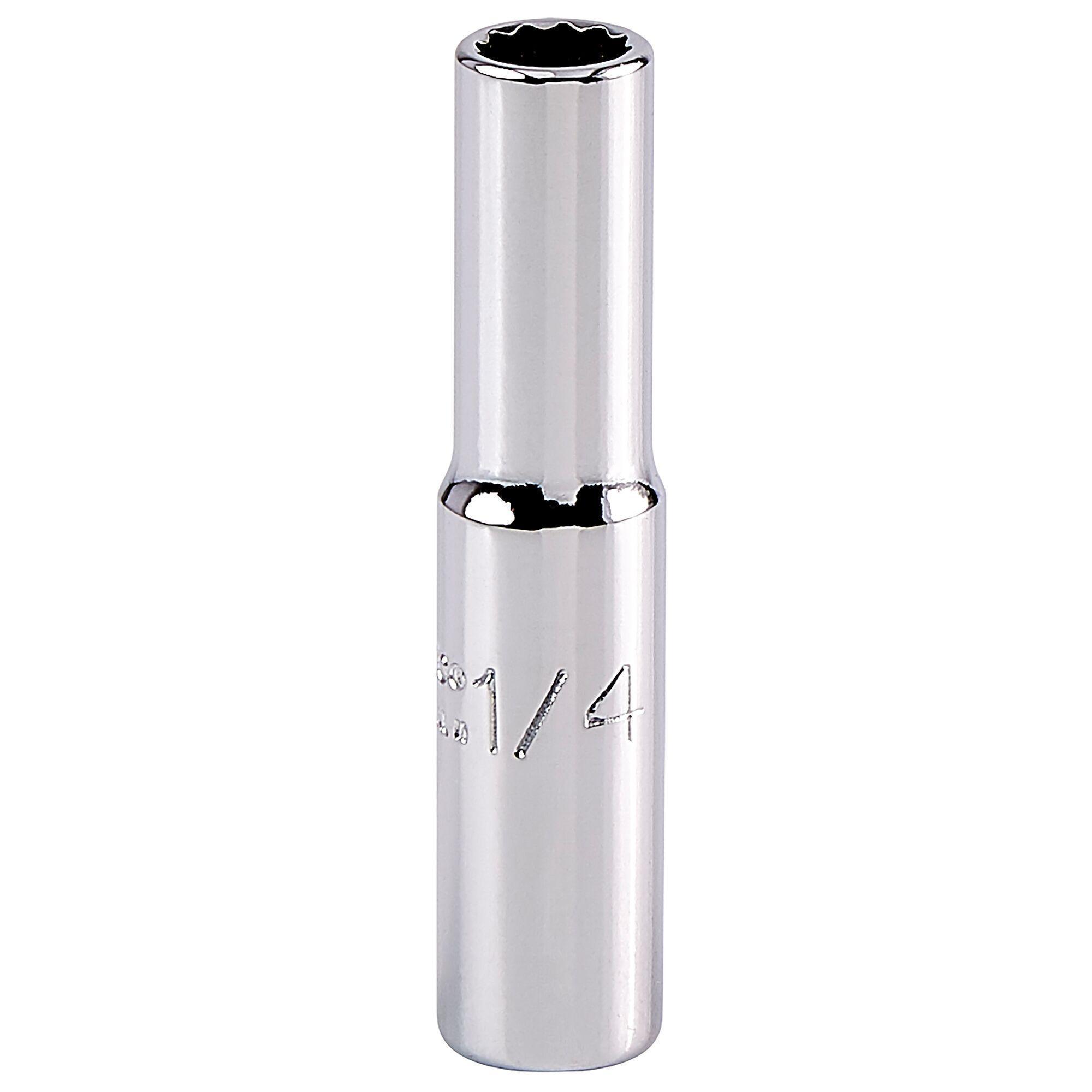 SOCKET DEEP LG NO IMPRL SQ 1/4IN 1/4IN