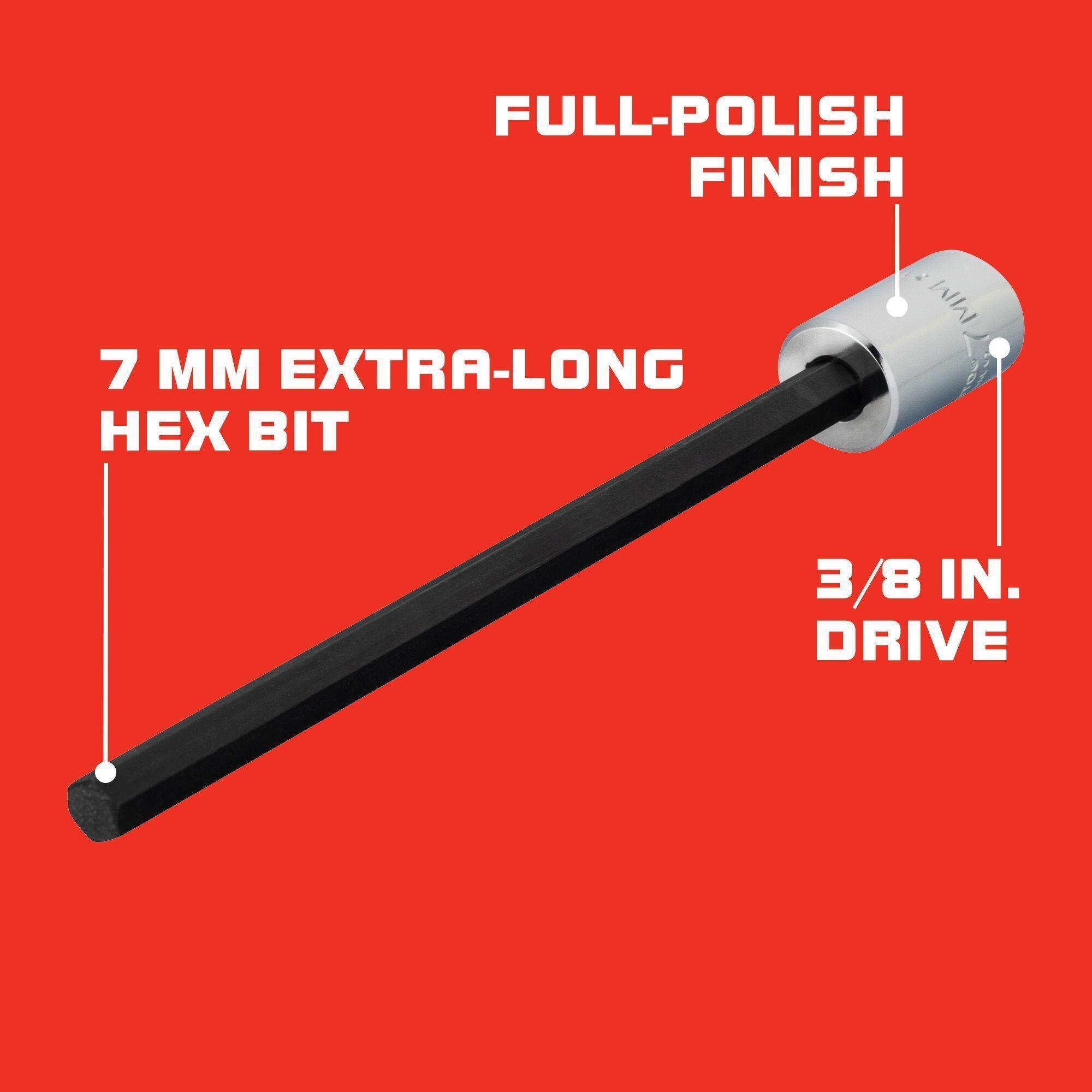 BIT DRVR SKT METRIC 3/8IN 7MM 5IN HEX