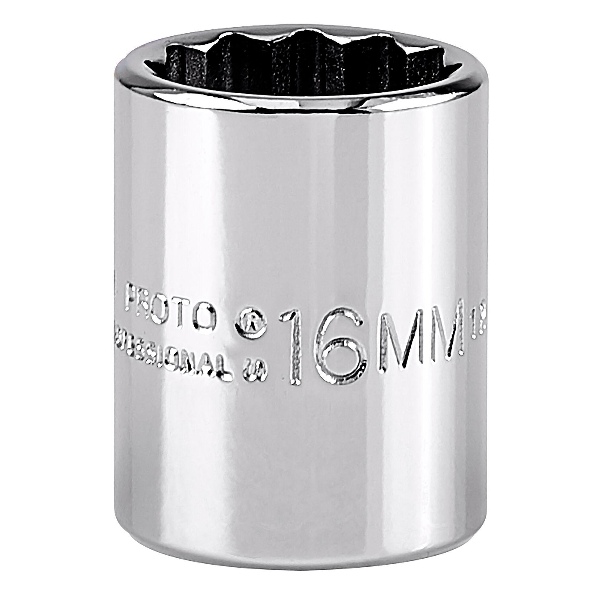 SOCKET STD LG NO METRIC SQ 3/8IN 16MM 12