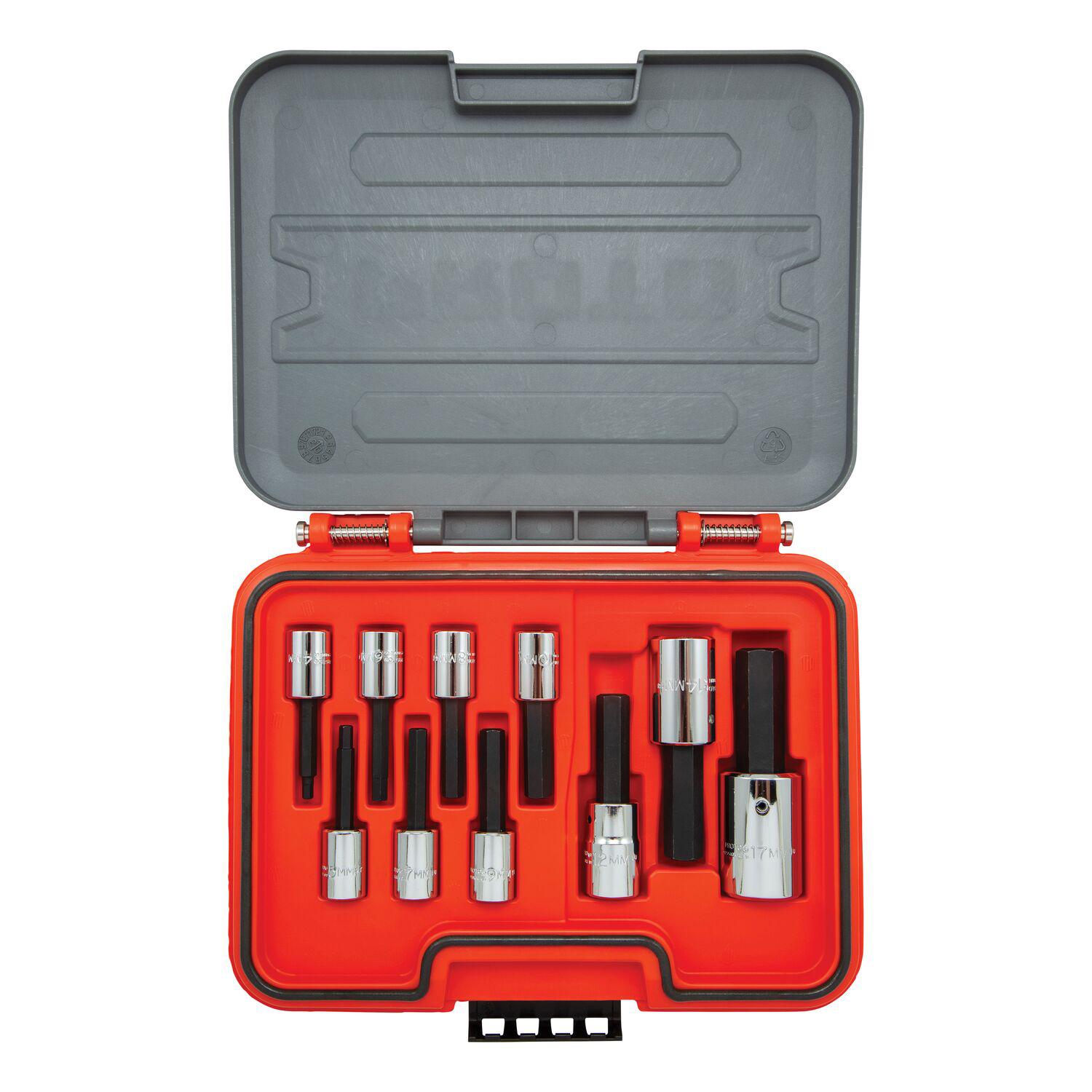 HEX BIT SET NO METRIC 3/8 IN 1/2 IN 10