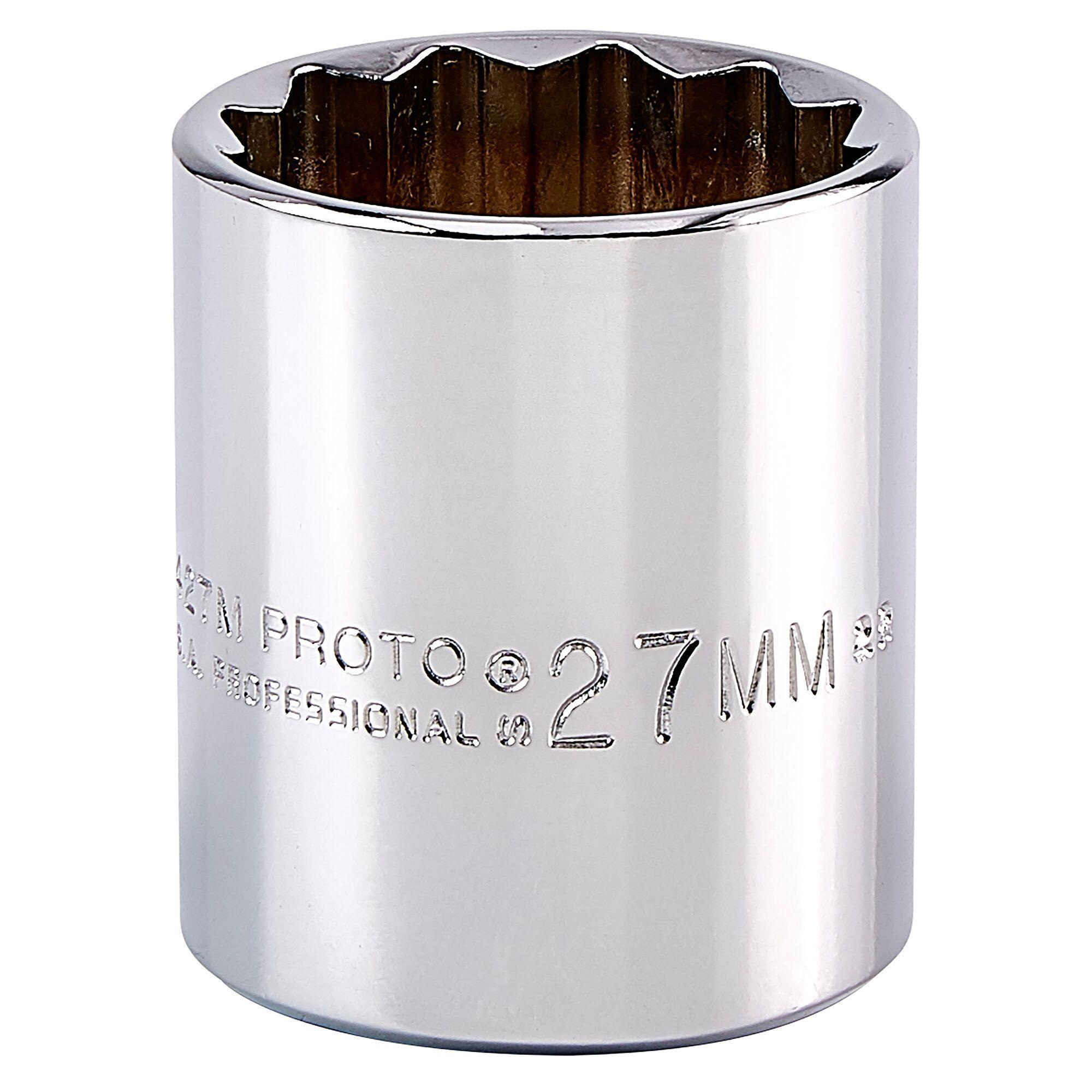 SOCKET STD LG NO METRIC SQ 1/2IN 27MM 12