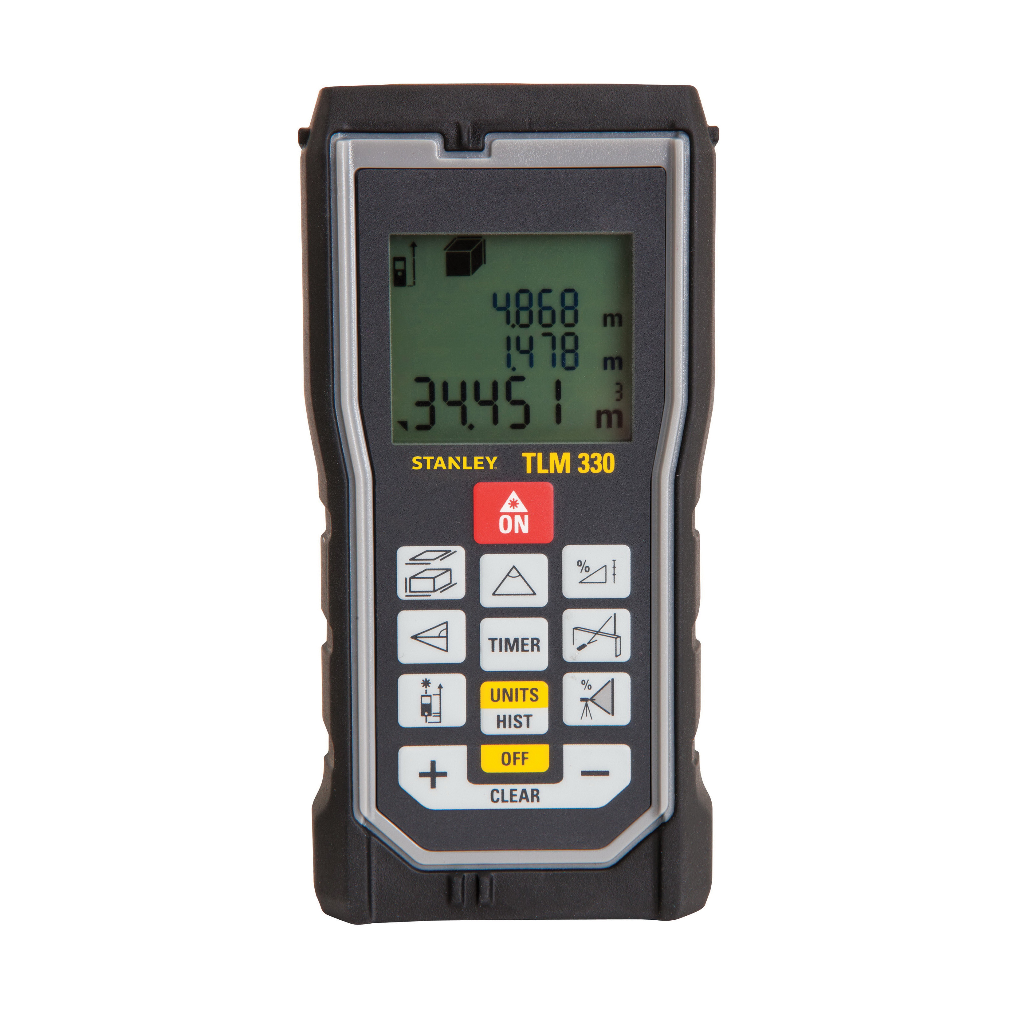 Stanley® STHT77140 Laser Distance Meter, +/-1/32 in Accuracy, (2) AAA Batteries, LCD Display
