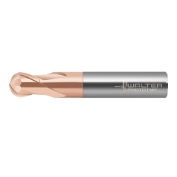 Prototyp 7255243 Advance MC482.A-2-P-C Ball Nose Center Cutting End Mill, 1/8 in Dia Cutter, 3.17 mm Length of Cut, 2 Flutes, 6.35 mm Dia Shank, 63.5 mm OAL, TiAlSiN