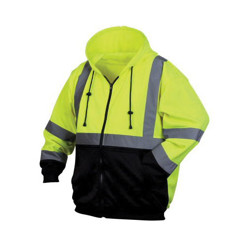 HI VIS SWEATSHIRT BLACK BOTTOM W/ZIPPER