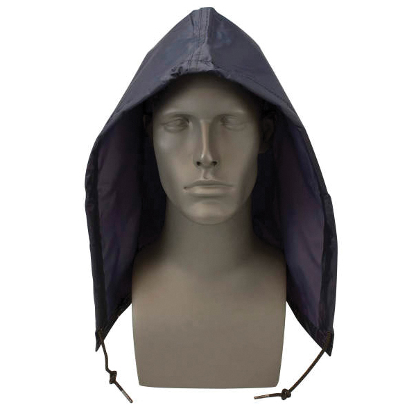 HOOD UNIV NAVY BL NYL/PVC DRAW CORD/SNAP