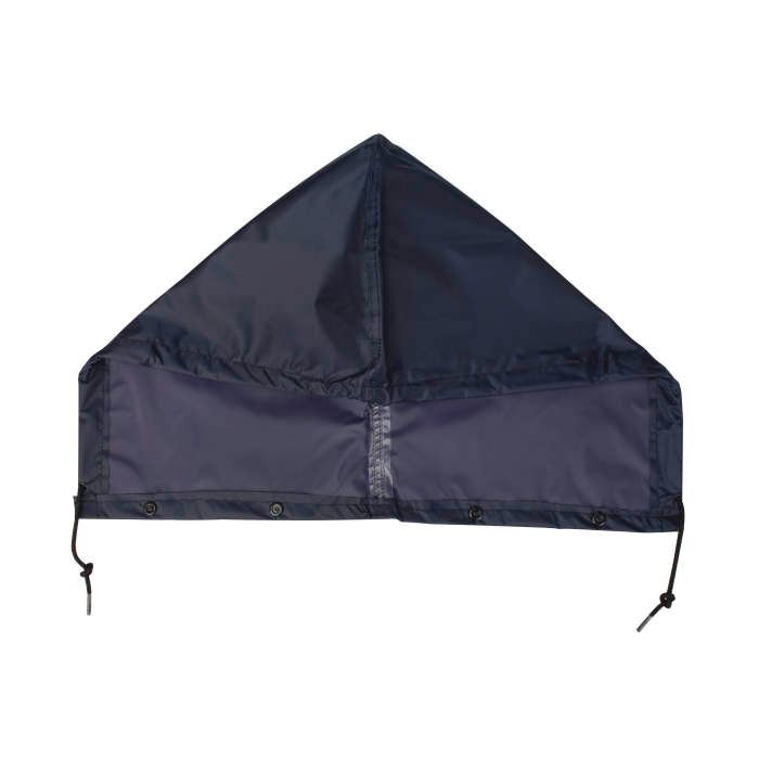 HOOD UNIV NAVY BL NYL/PVC DRAW CORD/SNAP