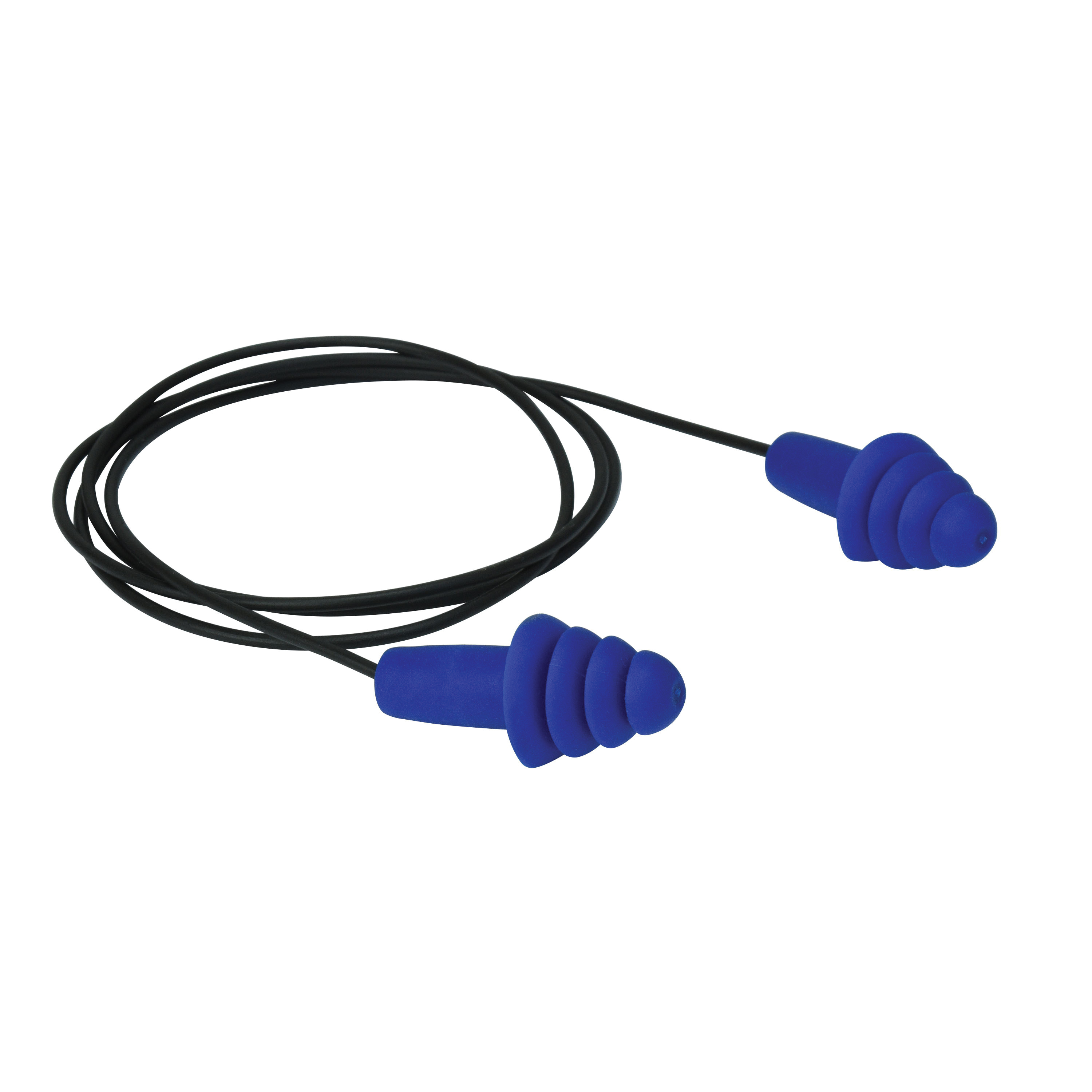 PLUG EAR 27DB 4-FLG TAPERED REUSABLE BL