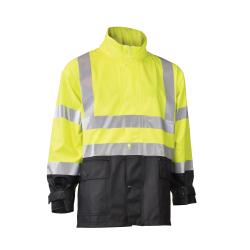 JACKET RAIN L BK/HI-VIZ YEL/LIME WTR YES