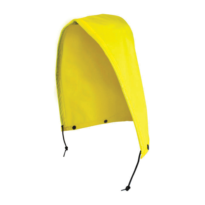 HOOD UNIV SAF YEL NYL/PVC DRAW CORD/SNAP