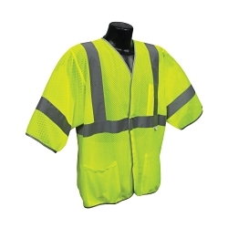 VEST SAF 2XL HI-VIZ LIME HOOK AND LOOP 3