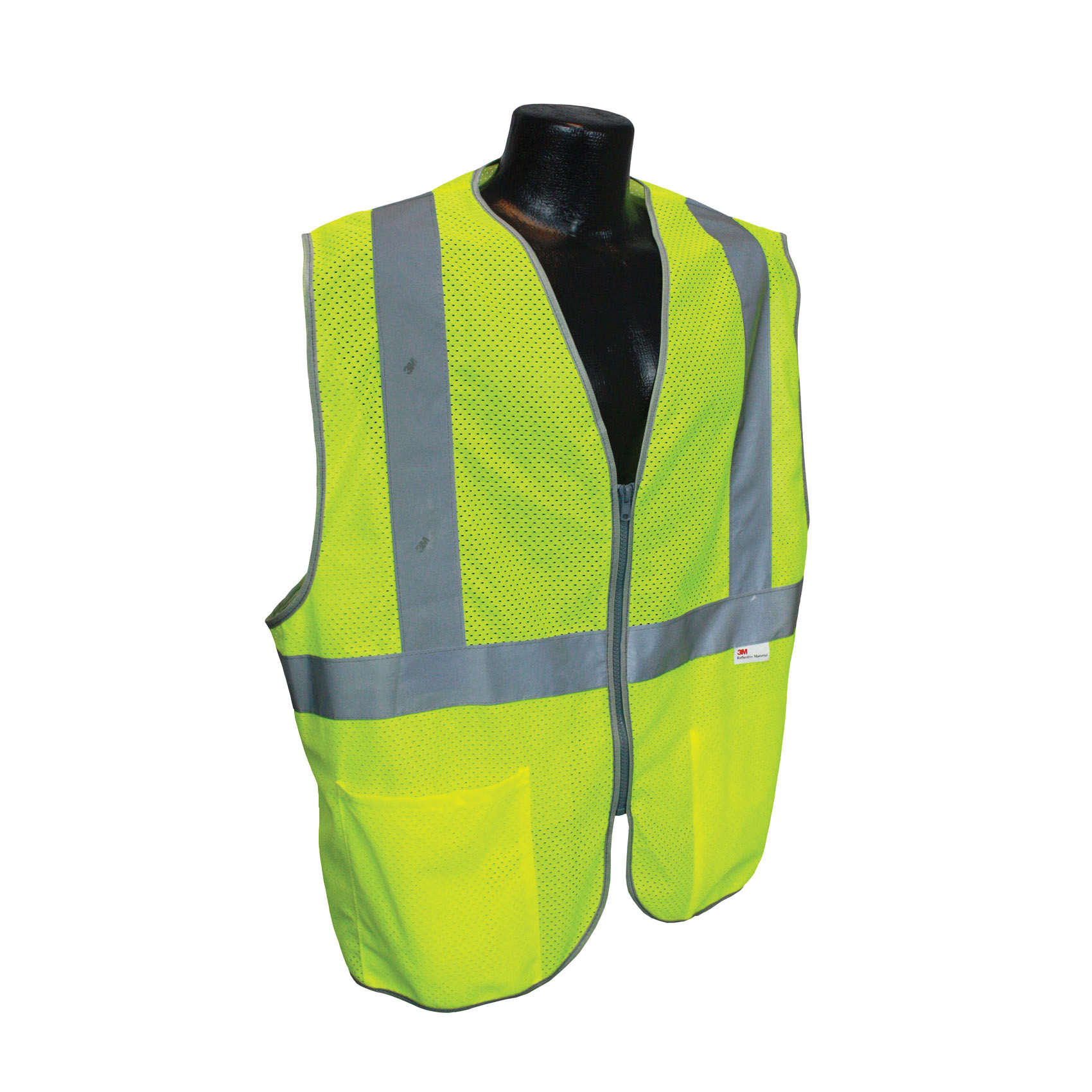 VEST SAF 2XL HI-VIZ LIME ZIPPER 2 SIL
