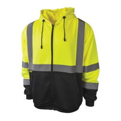 SWEATSHIRT XL BK/HI-VIZ GRN ZIPPER 2