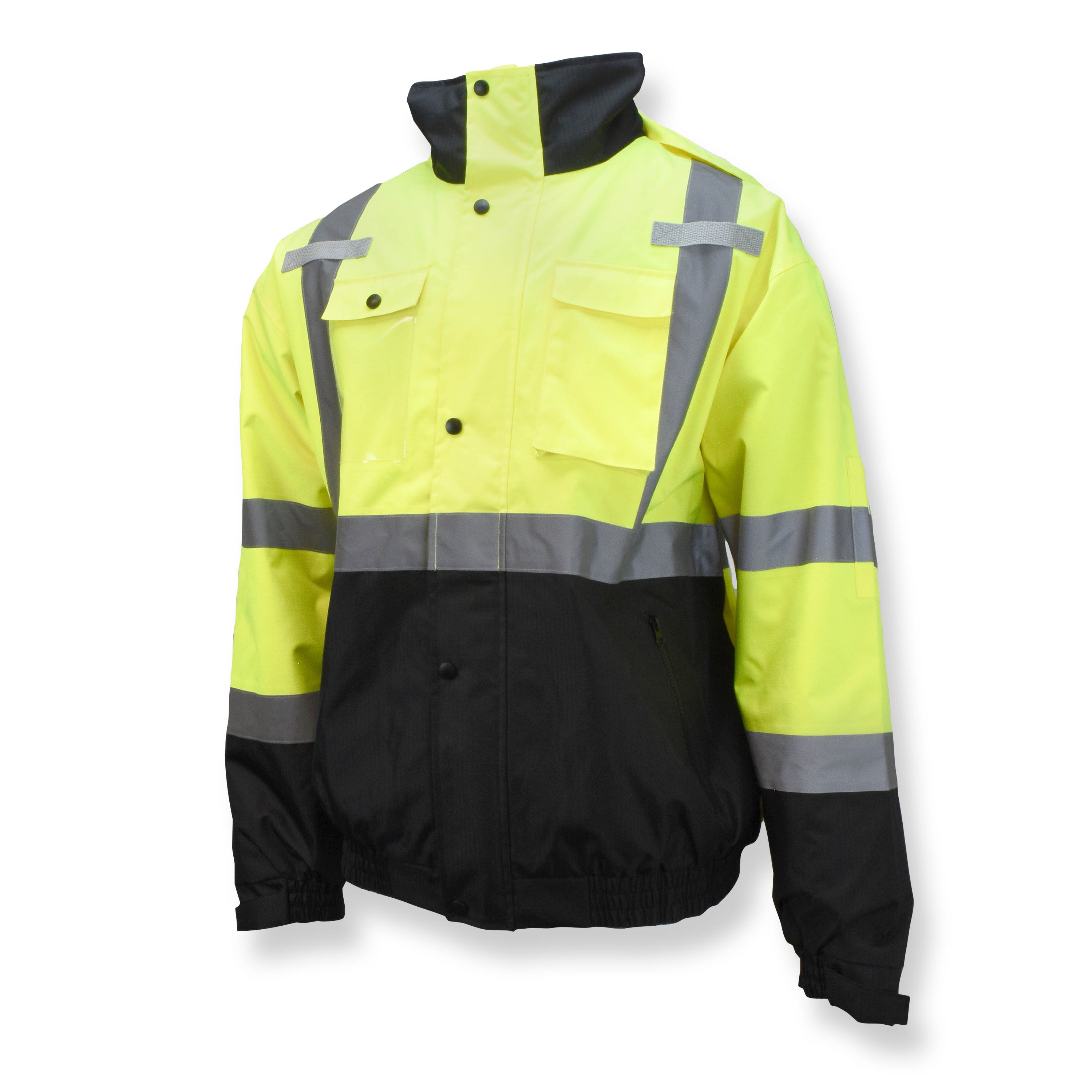JACKET B RIPSTOP 2XL BK/HI-VIZ GRN 30IN