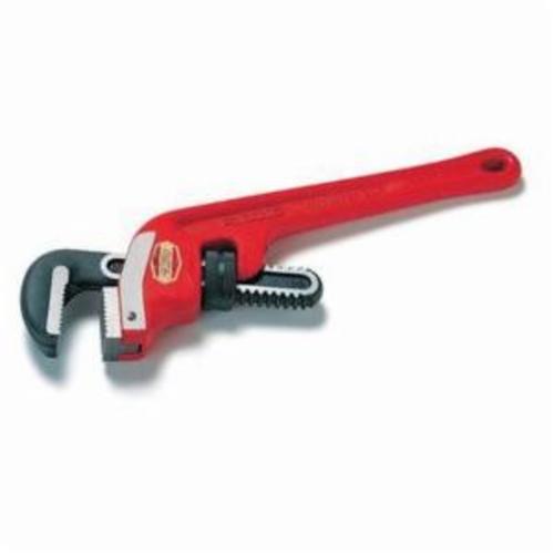 RIDGID® 31075 End Pipe Wrench, 2-1/2 in Pipe, 18 in OAL, Floating Forged Hook Jaw, Cast Iron Handle, Knurled Nut Adjustment