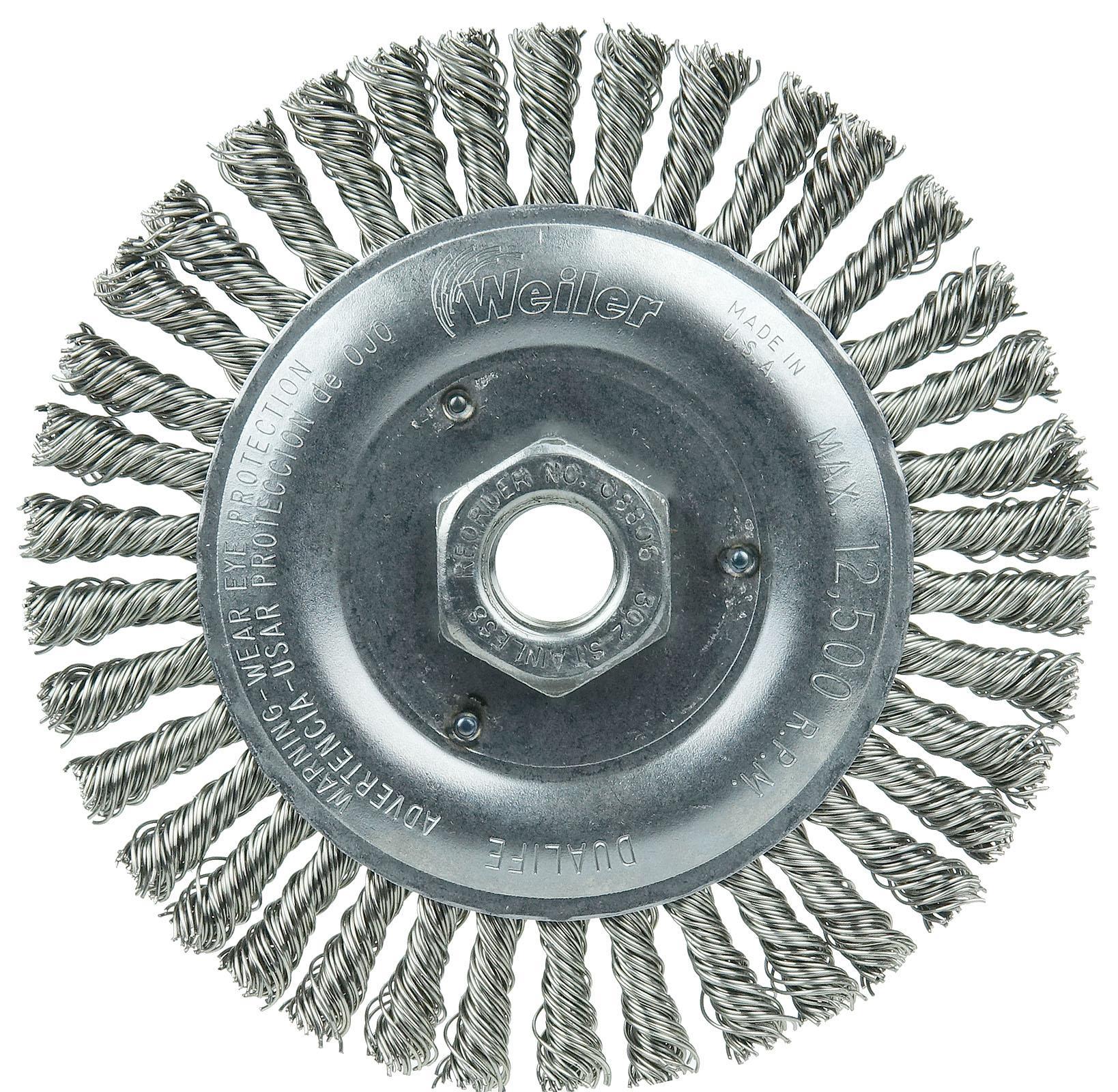 BRUSH WHL 5IN 3/16IN 0.02IN 5/8-11 SST