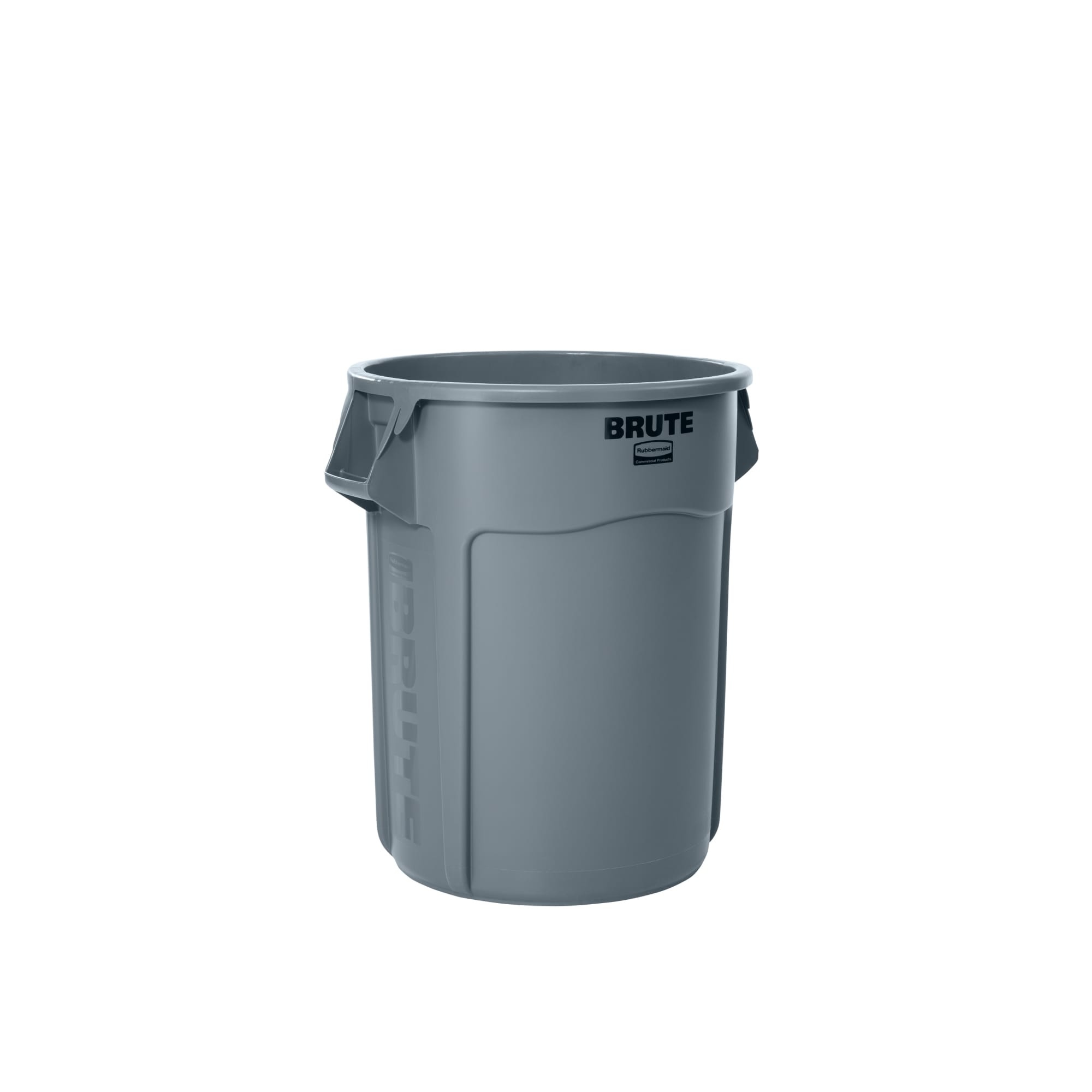 Rubbermaid® BRUTE® FG265500GRAY Utility Container Without Lid, 55 gal Capacity, Round, 26.4 in Dia, 33.2 in H, LLDPE, Gray