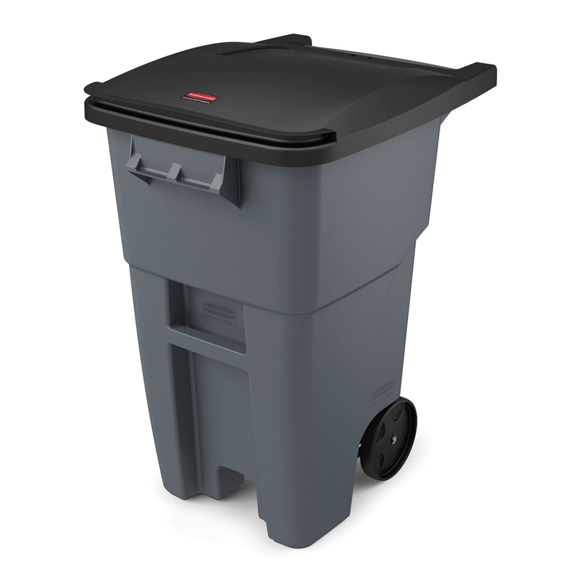 Rubbermaid® BRUTE® FG9W2700GRAY Standard Rollout Trash Can, 50 gal Capacity, 30.1 in L, HDPE, Gray