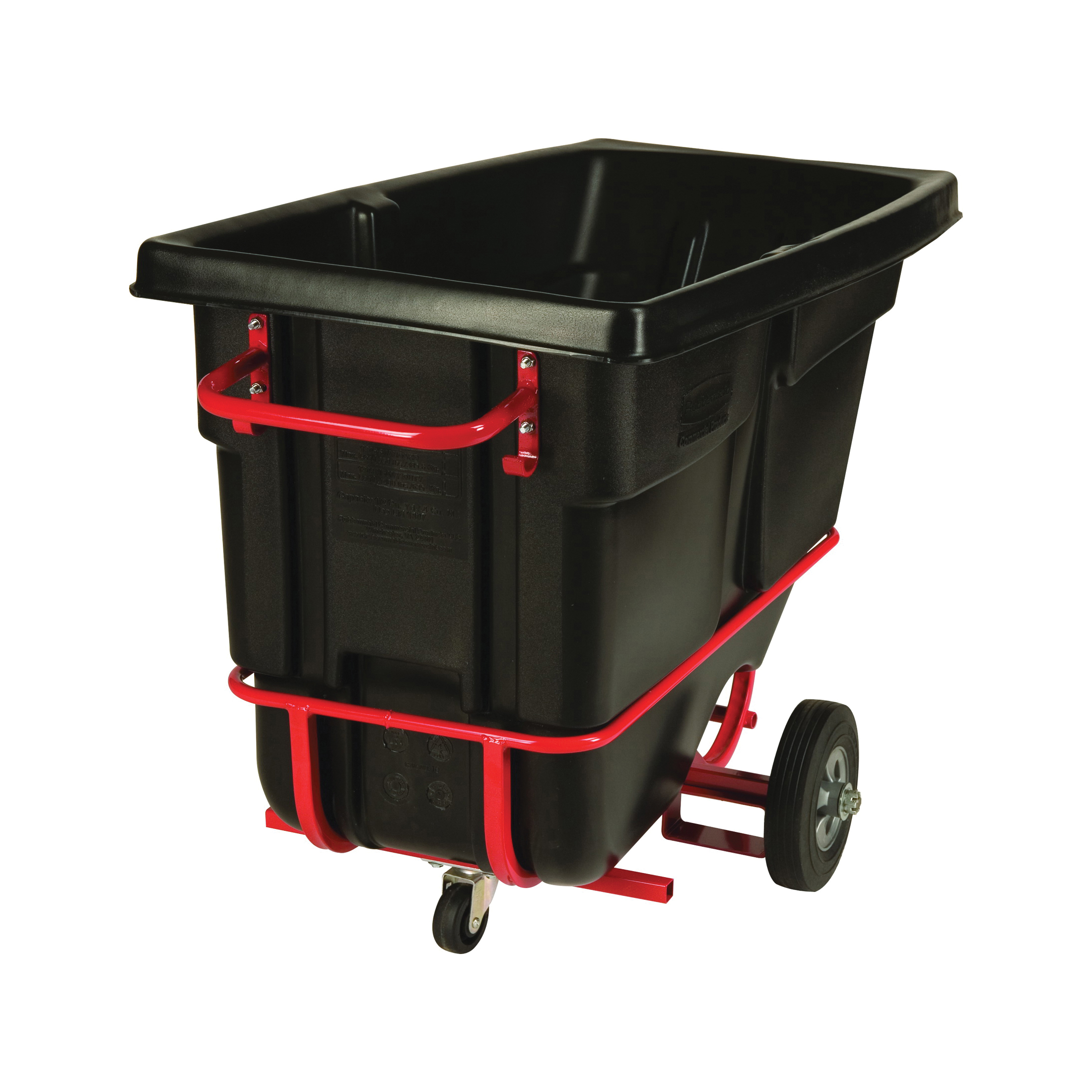 Rubbermaid® FG130542BLA 1305-42 Forkliftable Standard Duty Tilt Truck, 850 lb Load, 1/2 cu-yd Volume, Black, HDPE, 60-1/2 in OAL