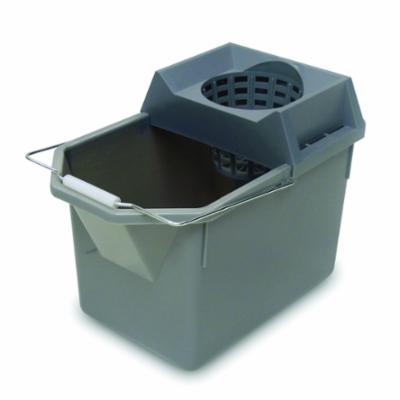 Rubbermaid® FG619400STL Pail and Mop Strainer Combination, 15 qt, 17 in L x 10-1/2 in W, HDPE, Steel