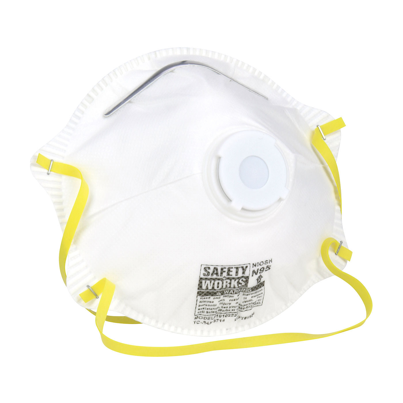 Safety Works® 10103821 Harmful Dust Latex-Free Disposable Respirator With Exhalation Valve, Universal