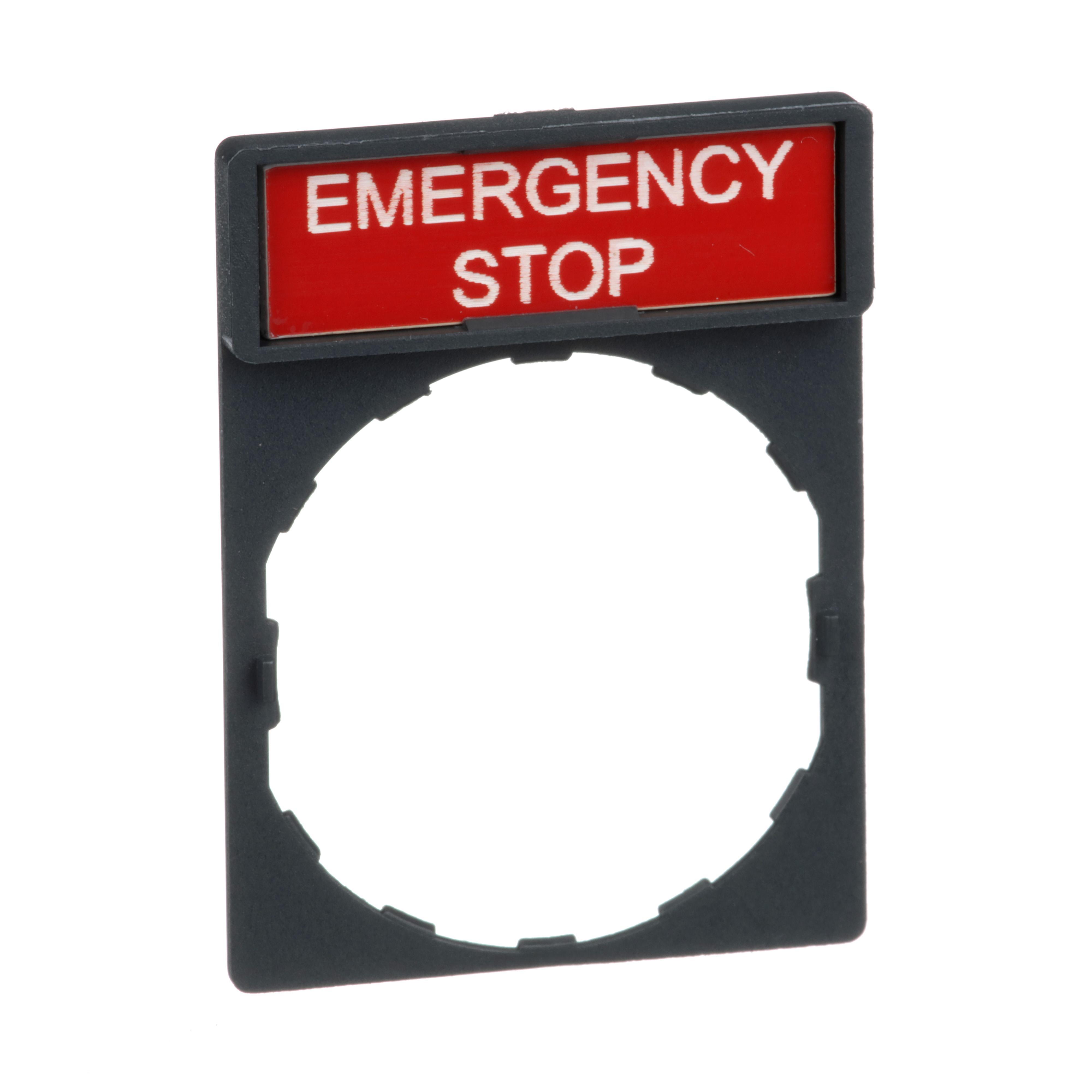 PLATE PUSHBUTTON LEGEND 30MM 40MM RECT R