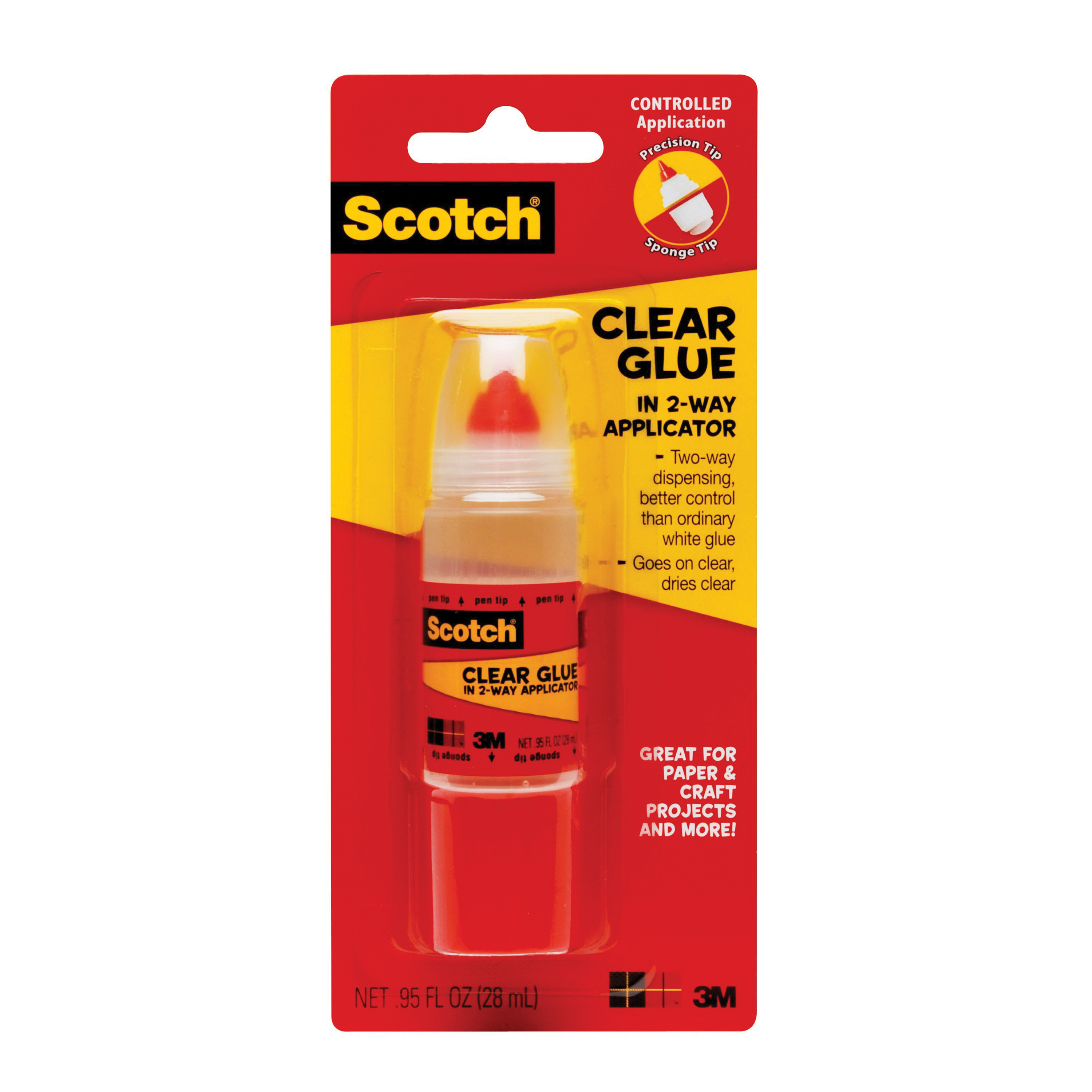 SCOTCH CLEAR GLUE IN 2-WAY APPLICATOR