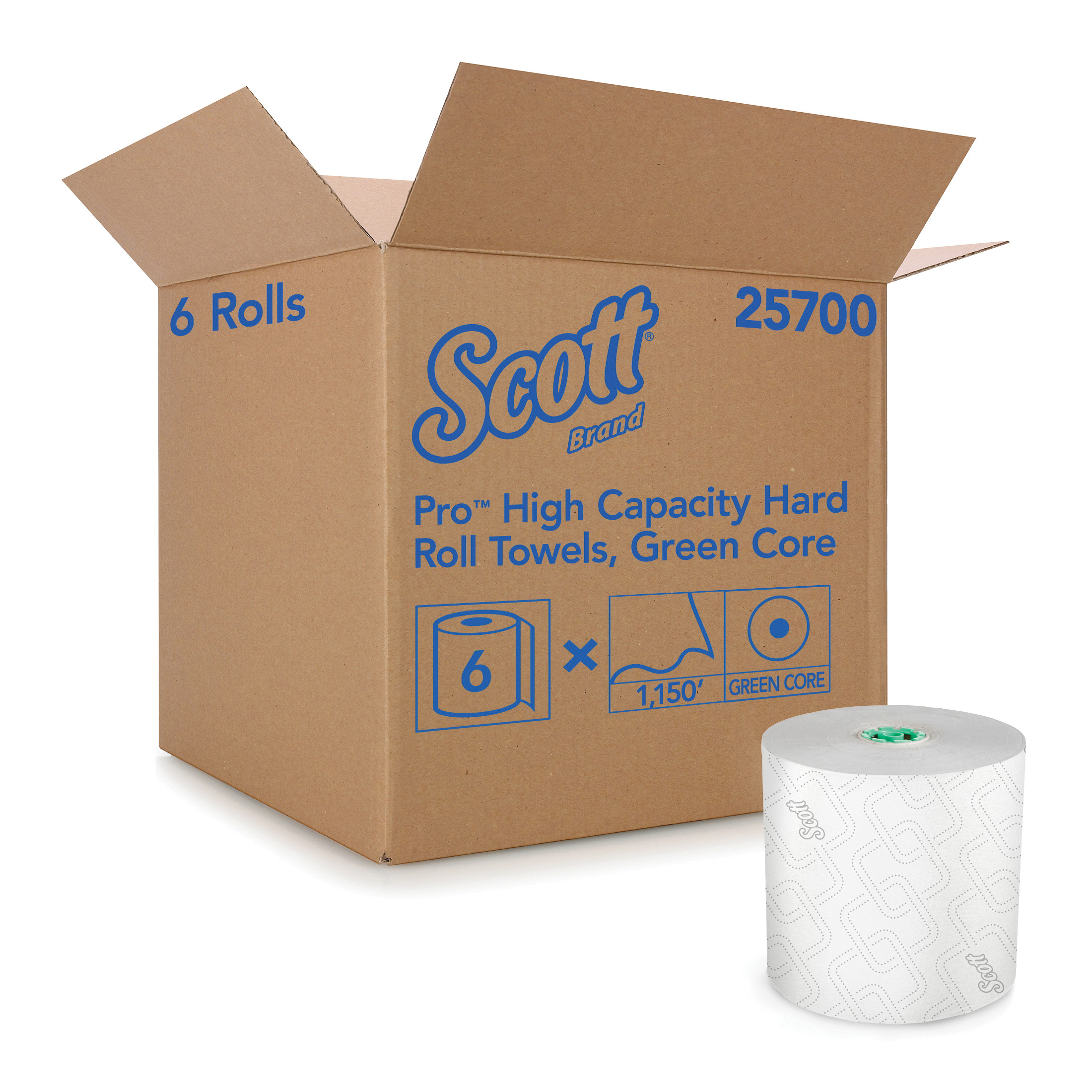 TOWEL ROLL HARD 1 PPR WHT 7-1/2IN 1150FT
