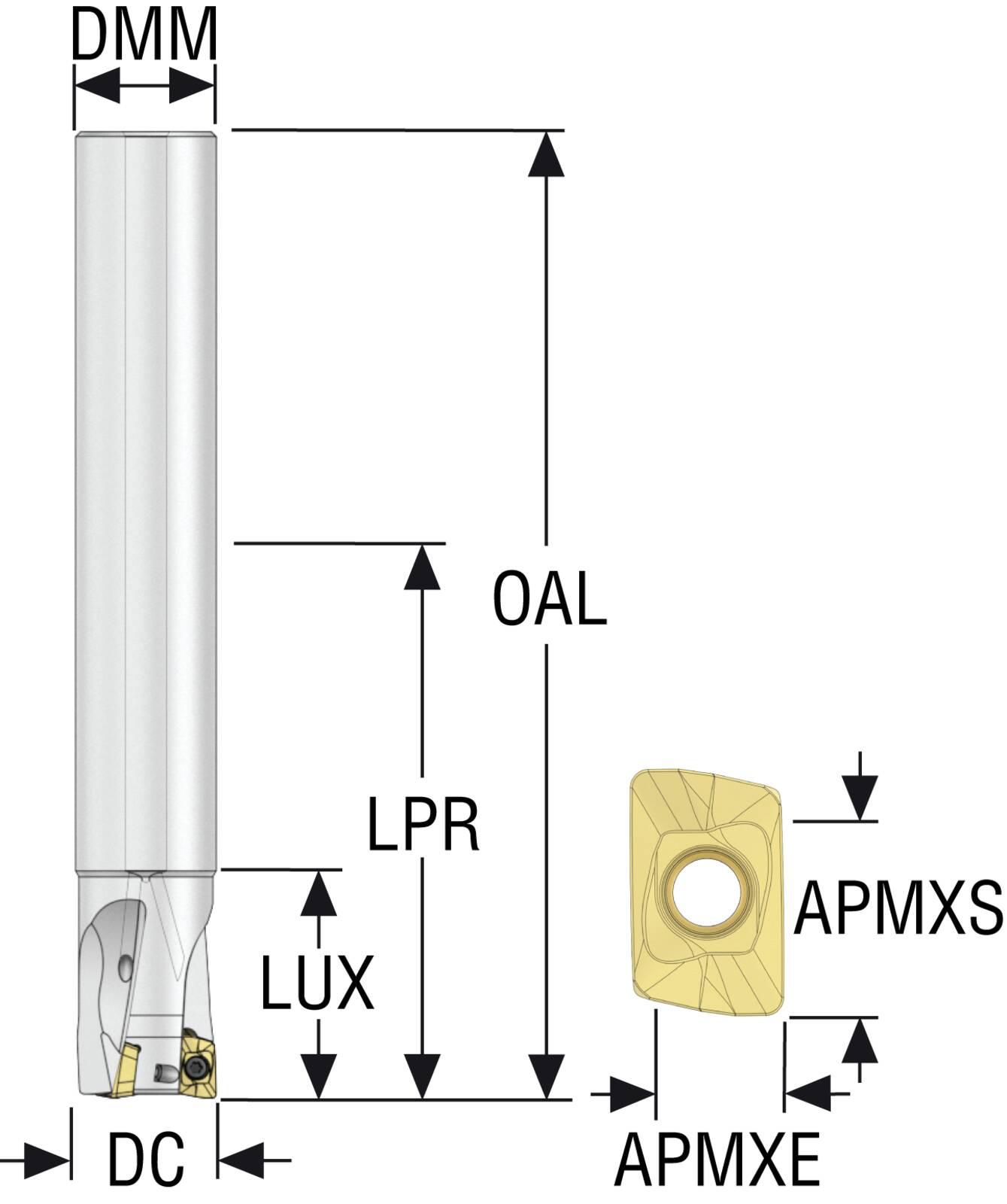 INDEXABLESQSHLDREMILLS 0.63IN BT50 90DEG