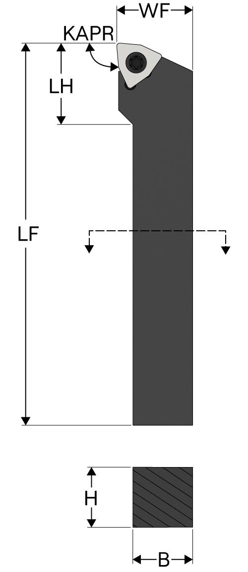 HOLDER TOOL TURN INDEXABLE SWLC RH SQ